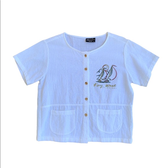 Vintage Key West Gauze Souvenir Shirt with Sailboat Print - Picture 7 of 7